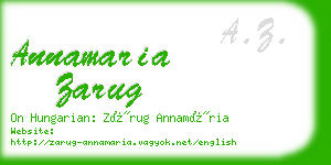 annamaria zarug business card